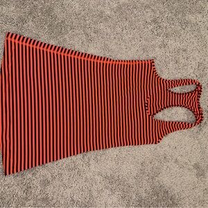 lululemon athletica Orange and Black Striped Tank Top